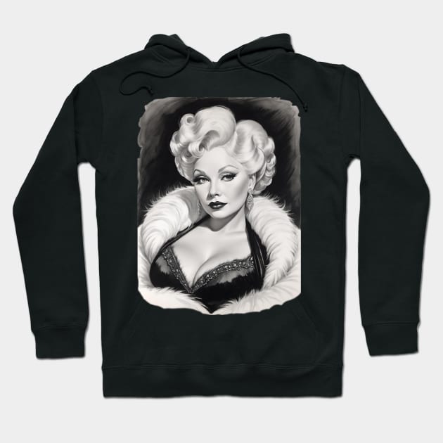 Mae West Black and White Portrait Hoodie by Absinthe Society 